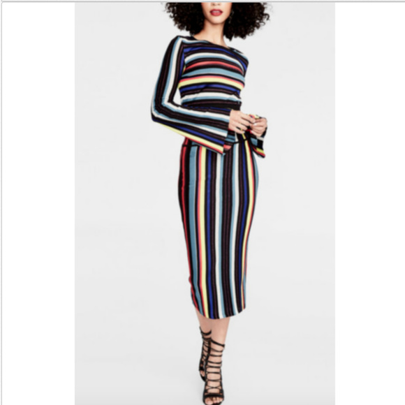 Pencil Skirt w/Crop Top Multi Color W/Shimmer - Picture 3 of 7